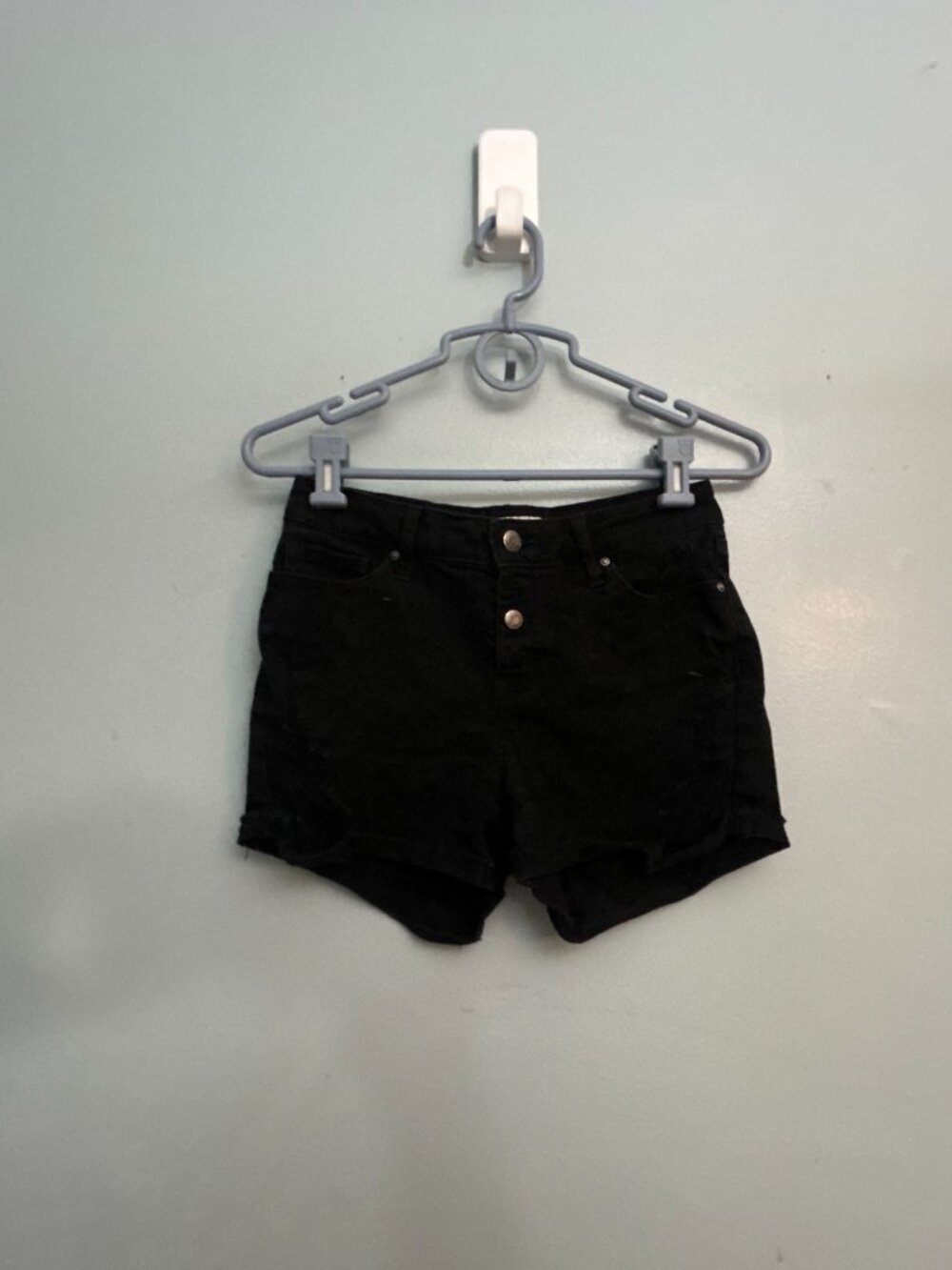 Black Daisy High‎ Rise Black Denim Jean Shorts Womens Classic Fit Size S